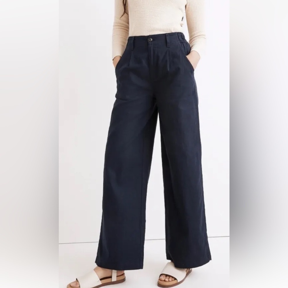 Madewell Wide Leg Pants in Navy